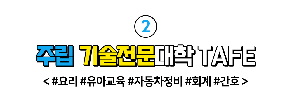 주립 기술전문대학 TAFE #요리 #유아교육 #자동차정비 #회계 #간호 